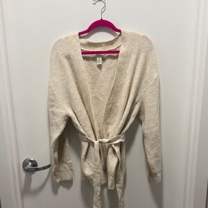 H&M Beige Open-Front Cardigan with Belt